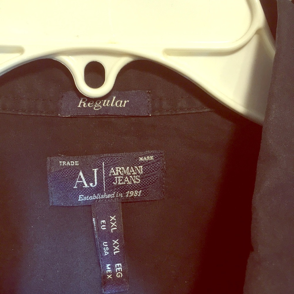 Armani Jeans Black Long-sleeve Button Down